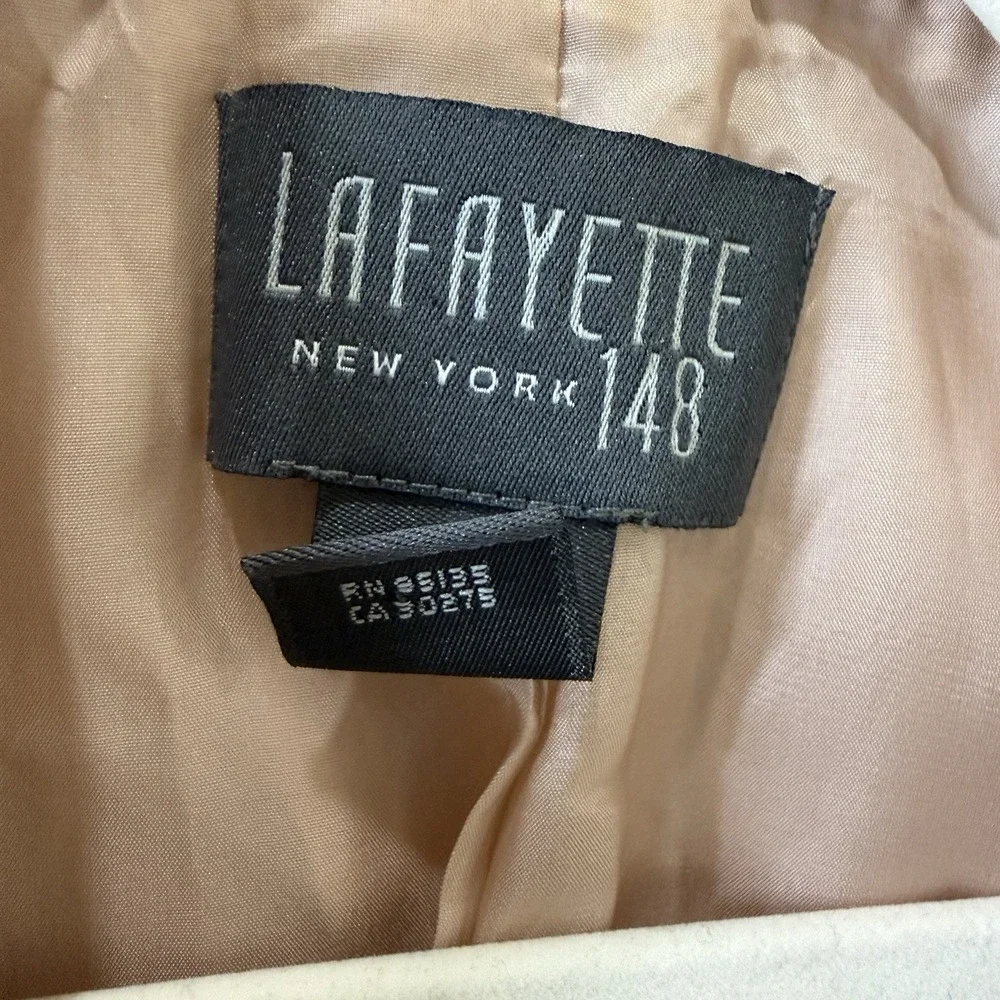 Lafayette 148 New York Career Long Sleeve Pale Pink Quiet Luxury Wool Blazer 8